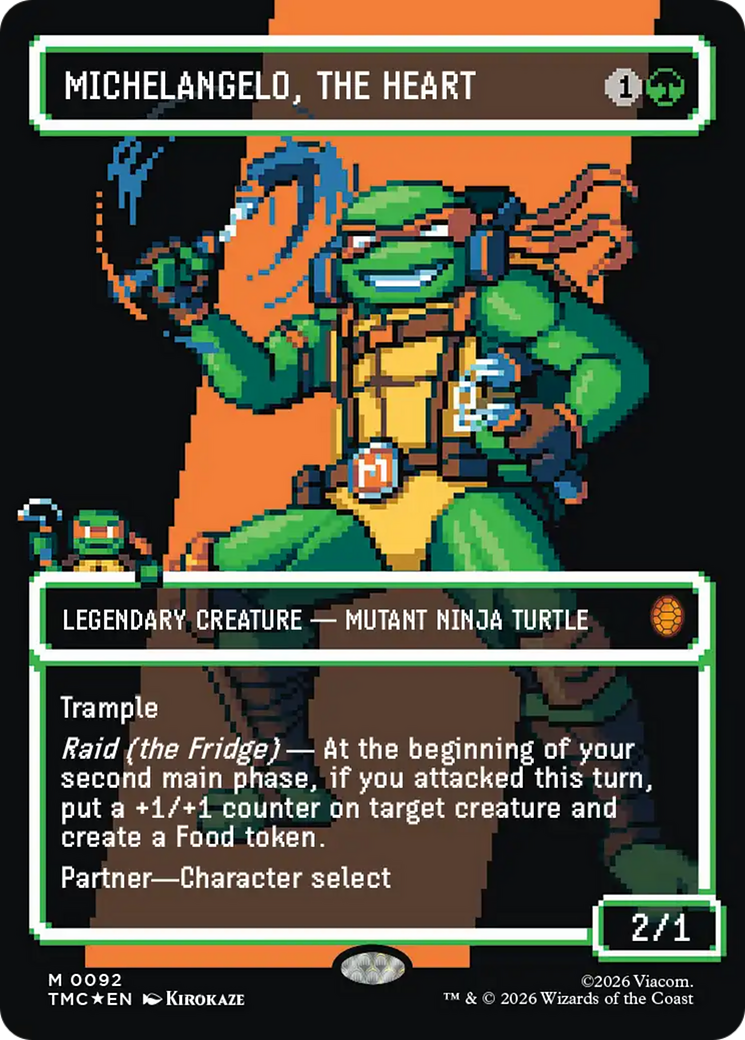 Michelangelo, the Heart (0093) (Borderless) (Surge Foil) [Teenage Mutant Ninja Turtles Commander]