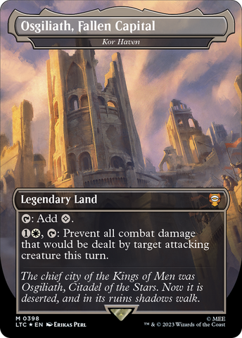 Osgiliath, Fallen Capital - Kor Haven (Borderless) (Surge Foil Realms and Relics) [The Lord of the Rings: Tales of Middle-Earth Commander]