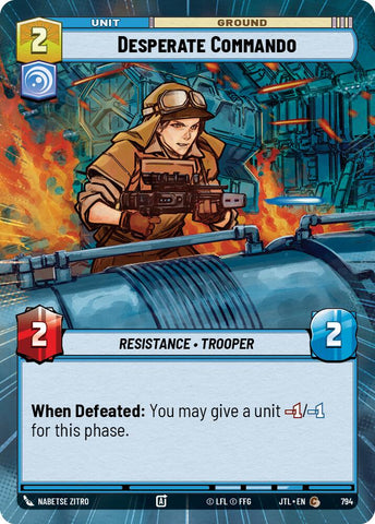 Desperate Commando (794) (Hyperspace Foil) (794) [Jump to Lightspeed]