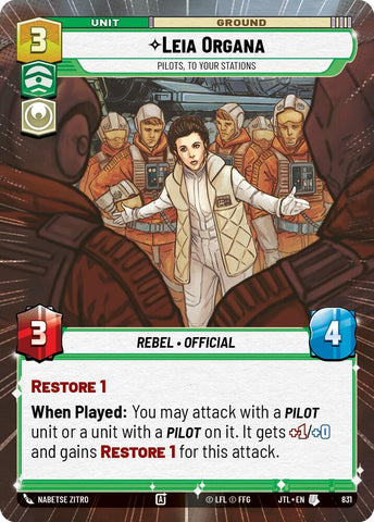 Leia Organa - Pilots, To Your Stations (831) (Hyperspace Foil) (831) [Jump to Lightspeed]