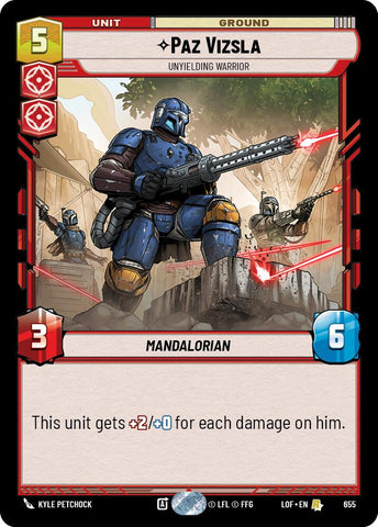 Paz Vizsla - Unyielding Warrior (655) (Foil) (655) [Legends of the Force]