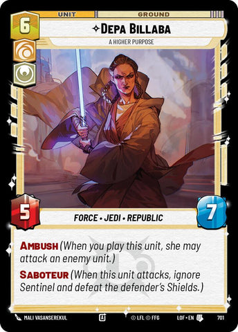 Depa Billaba - A Higher Purpose (701) (Foil) (701) [Legends of the Force]