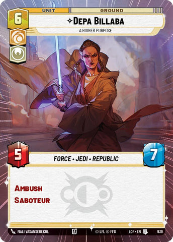 Depa Billaba - A Higher Purpose (939) (Hyperspace Foil) (939) [Legends of the Force]
