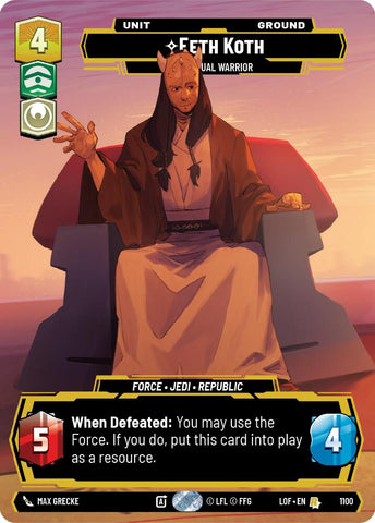 Eeth Koth - Spiritual Warrior (1100) (Prestige Foil) (1100) [Legends of the Force]