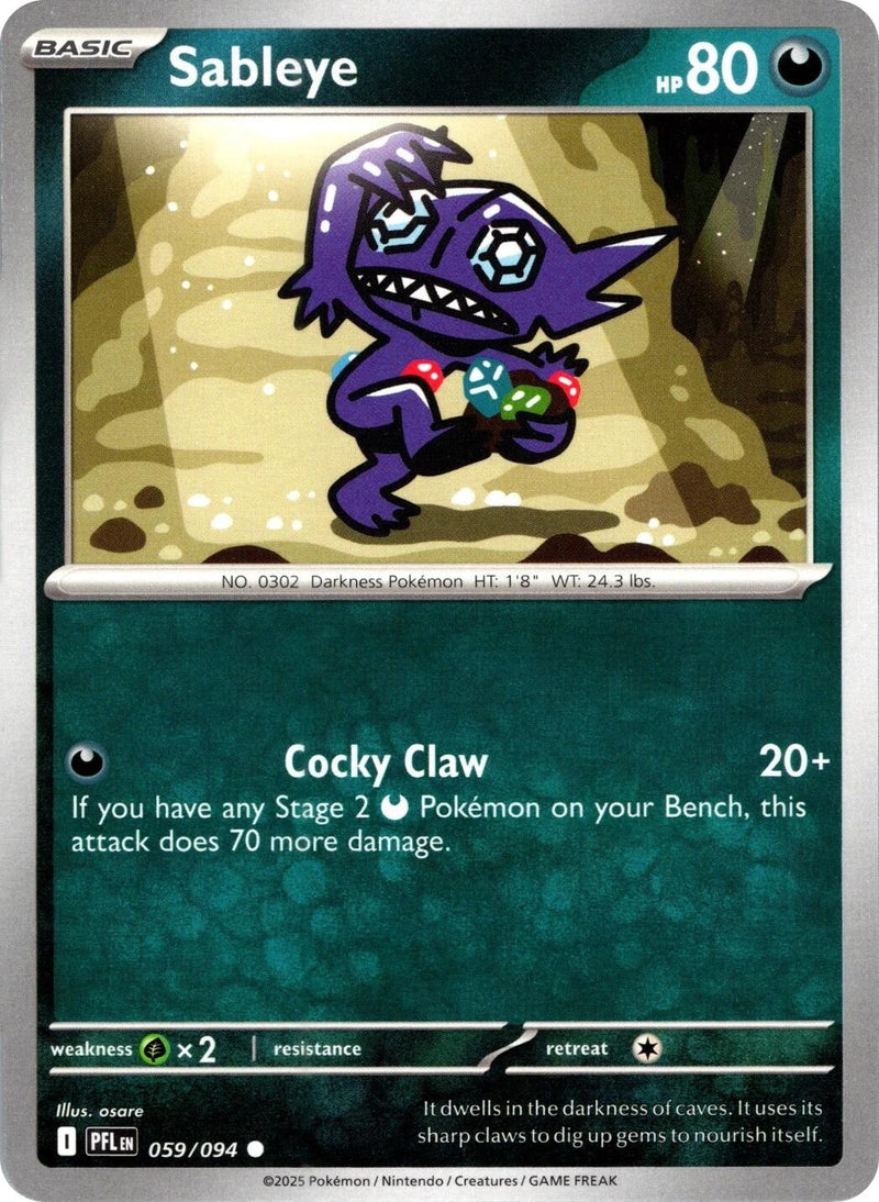 Sableye (059/094) (Reverse Holo) [Mega Evolution: Phantasmal Flames]