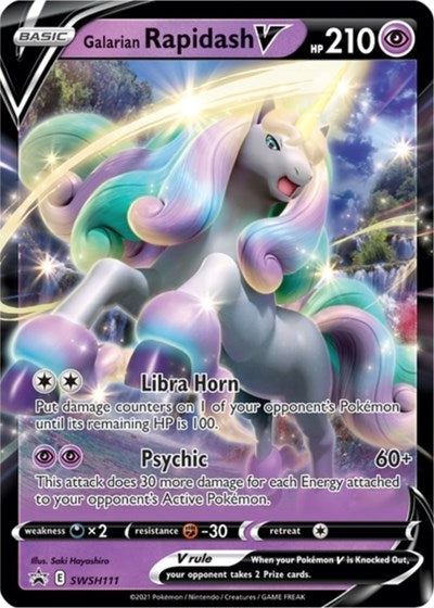 Galarian Rapidash V (SWSH111) (Jumbo Card) [Sword & Shield: Black Star Galarian Rapidash V (SWSH111) (Jumbo Card) [Sword & Shield: Black Star
