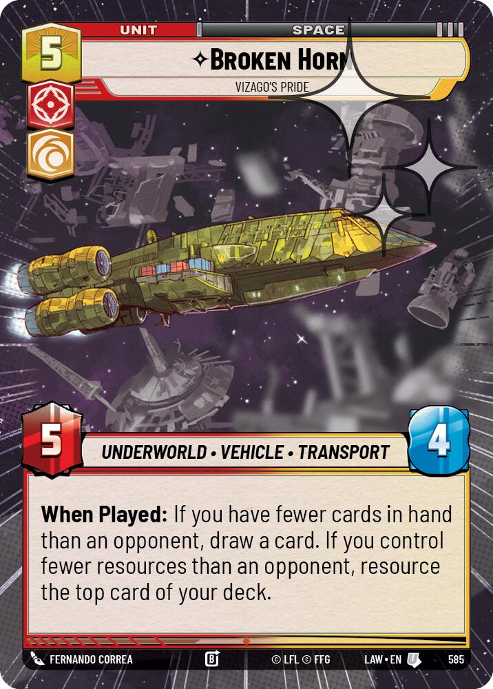 Broken Horn - Vizago's Pride (585) (Hyperspace Foil) (585) [A Lawless Time]