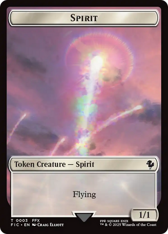 Spirit // Hero (0027) Double-Sided Token (Surge Foil) [FINAL FANTASY Commander Tokens]