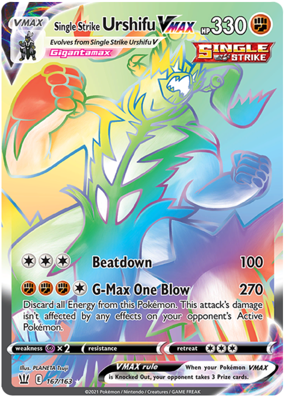 urshifu pokemon cards Single Strike Urshifu VMAX 168/163 main image 0