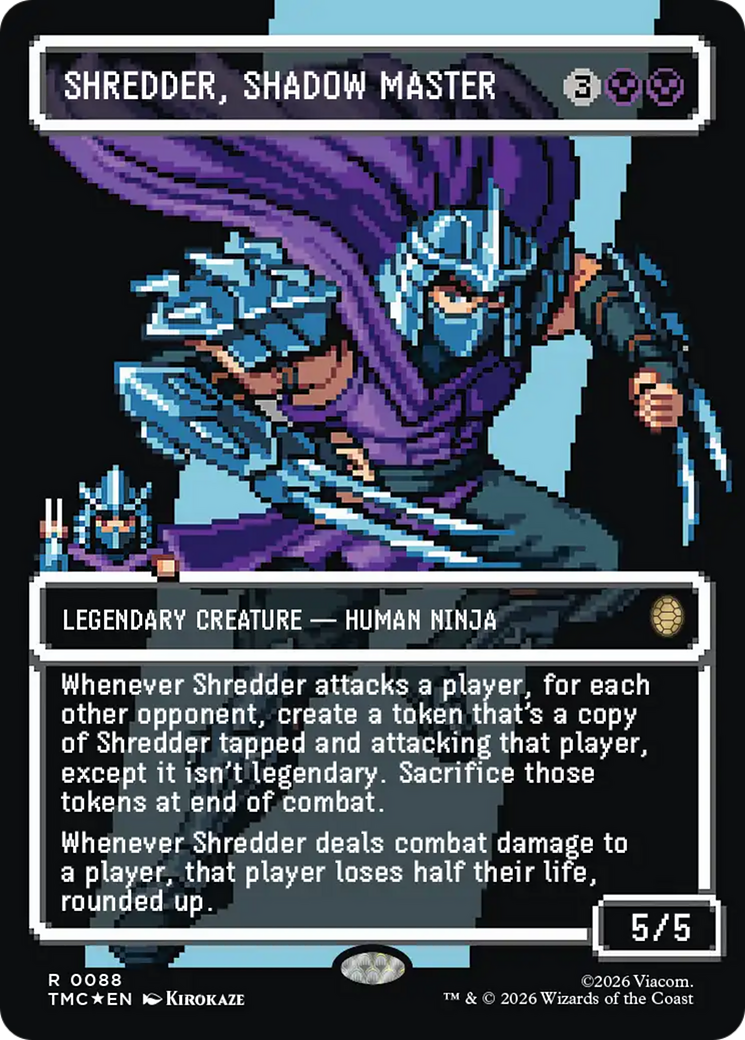 Shredder, Shadow Master (Borderless) (Surge Foil) [Teenage Mutant Ninja Turtles Commander]