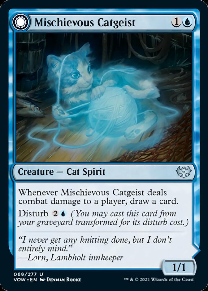 Mischievous Catgeist // Catlike Curiosity [Innistrad: Crimson Vow]