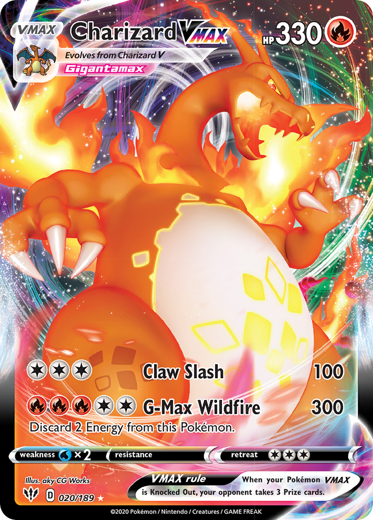 Charizard VMAX 020 189 Sword Shield Darkness Ablaze