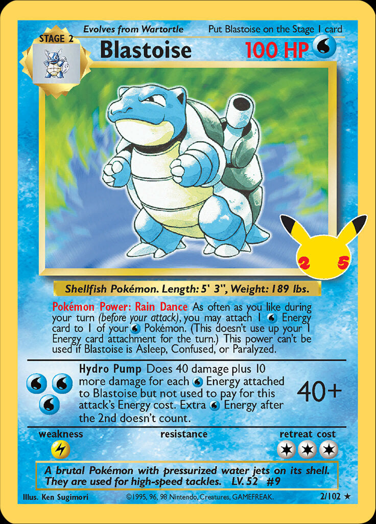 pokemon 25th anniversary celebrations card prices Blastoise (2/102) [Celebrations: 25th Anniversary